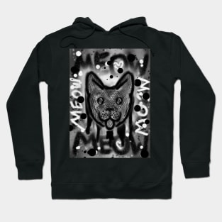 Spray Paint Cat V3 (Black & White) Hoodie